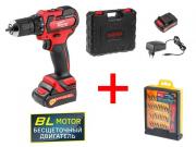 Аккум. дрель‑шуруповерт WORTEX BD 1215‑1 DLi в чем.+ АКЦИЯ! (Набор бит 33 пр. Wortex в подарок!) (BLD12151DLi0029A1)