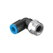 Угловой штуцер с цанговым зажимом и резьбой Festo QSLF‑3/8‑8‑B (10 шт) [153278]