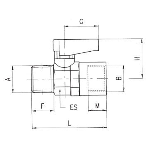 Кран комбинированный Aignep 0631000001, наружная резьба R1/8", внутренняя G1/8"