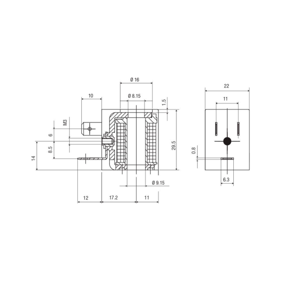 Катушка электромагнитная (соленоид) Aignep SOL01024C1000, 24V, 3 Вт