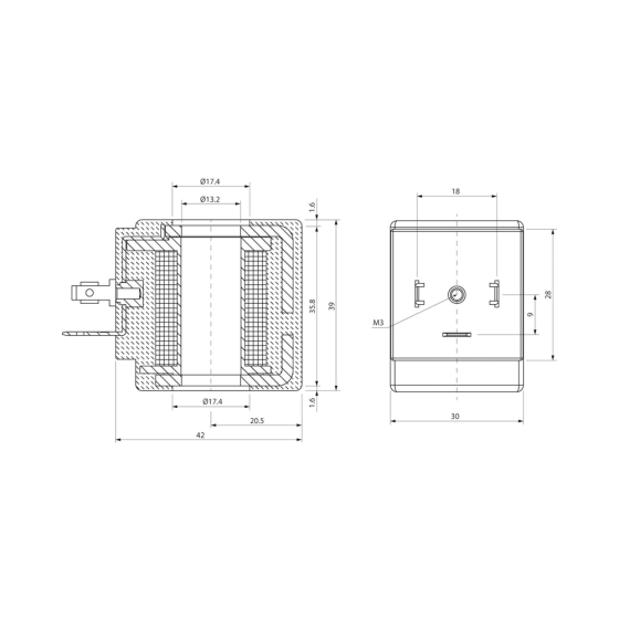 Катушка электромагнитная (соленоид) Aignep SOL20220AB000, 220V, 21 Вт