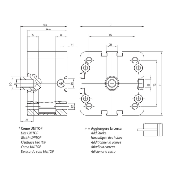 Пневмоцилиндр 32х50 Aignep WF0320050, компактный