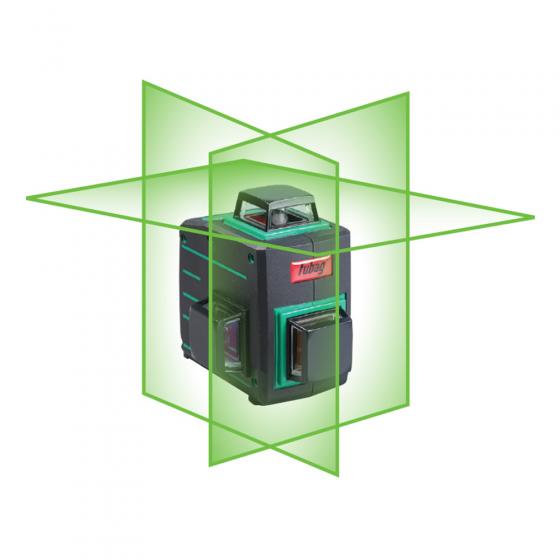 Лазерный 3D уровень с зеленым лучом Pyramid 30G V2х360H360 Fubag