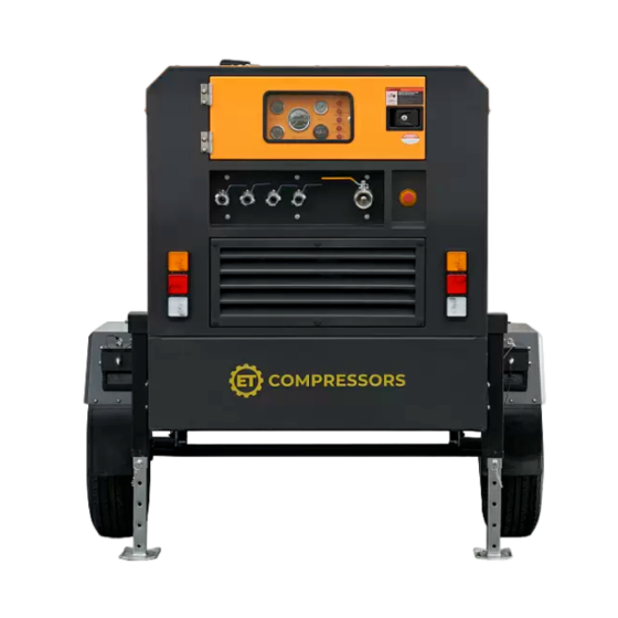 Дизельный винтовой компрессор ET-Compressors ET SD-390T-10 бар (на шасси)