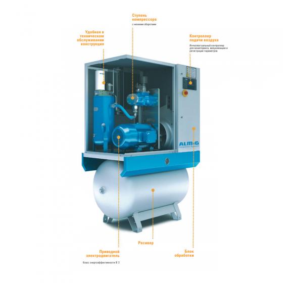 Винтовой компрессор ALMiG COMBI-11/270 D - 8 бар с осушителем