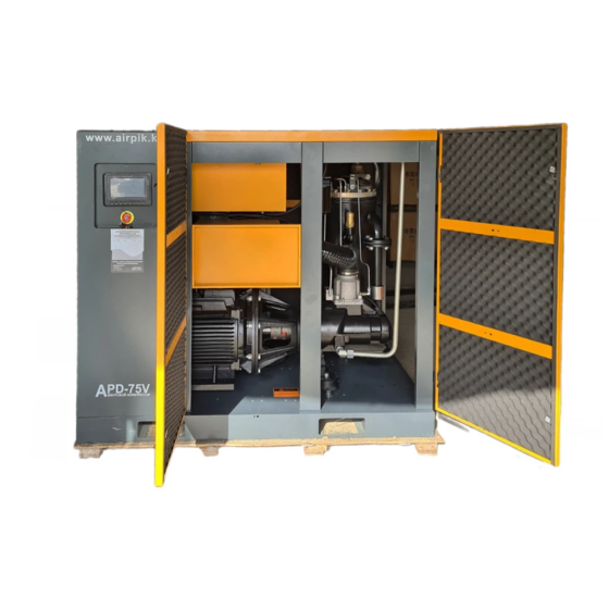 Компрессор винтовой AirPIK APD-75V (8,5 куб.м, 10 бар, с частотным приводом+двиг.PM)