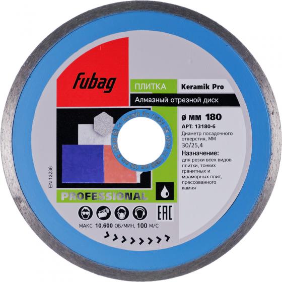 Алмазный отрезной диск Fubag Keramik Pro D180 мм/ 30-25.4 мм [13180-6]