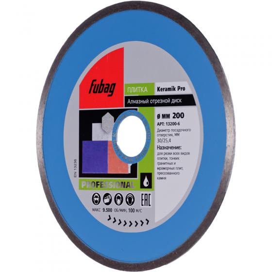 Алмазный отрезной диск Fubag Keramik Pro D200 мм/ 30-25.4 мм [13200-6]
