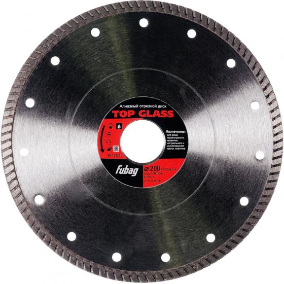 Алмазный отрезной диск Fubag Top Glass D200 мм/ 30-25.4 мм [81200-6]