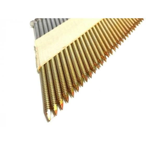 Реечные гвозди 34 градуса 2.8x75 мм ершеные оцинкованные / 2400шт // Mainpack