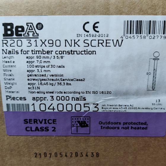 Реечные гвозди R20 31X90 NK SCHRAUB / 3000 шт // BeA